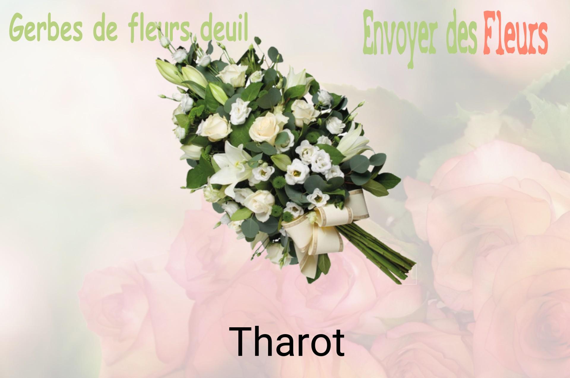 Gerbe de fleurs de deuil livrée à Tharot